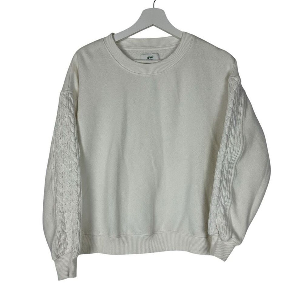 Aerie Everyday Cableknit Sleeve Sweatshirt size XXS
